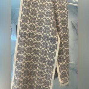 Coach Cream and Gray Floral Scarf